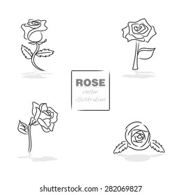 Hand drawn rose vector illustration.