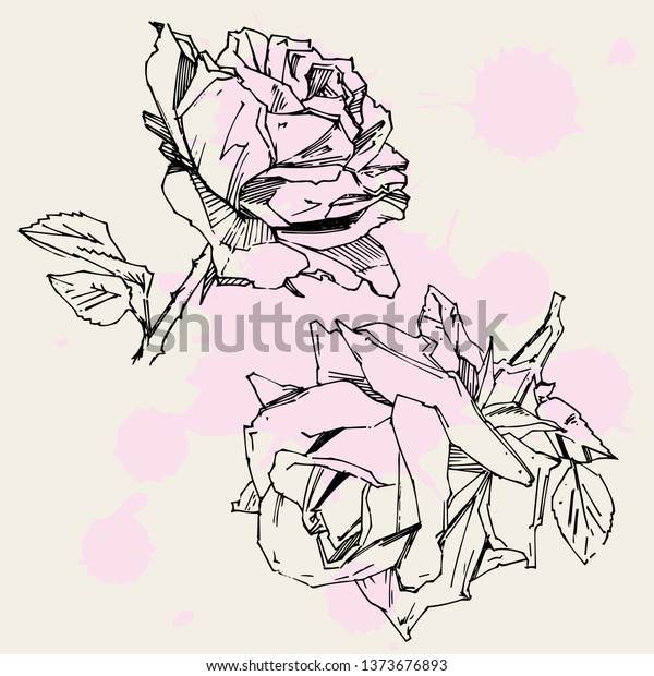Sketch Rose Hand Tattoo Drawing ~ Drawing