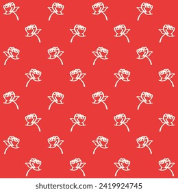 Hand Drawn Rose Vector Seamless Pattern	