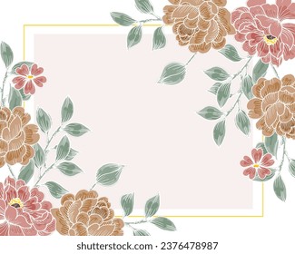 Hand Drawn Rose Vintage Batik Border