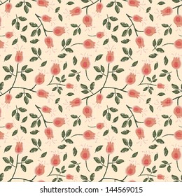 hand drawn rosehips seamless background, vector illustration, eps 10