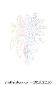 Hand drawn roses flower