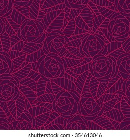 Hand drawn roses. Seamless floral pattern. Endless texture with flowers. Can be used for wallpaper, web page, postcard, poster, invitation, textile design, cover, banner, sticker, wrapping paper.