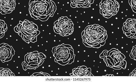  hand drawn roses seamless pattern vector Eps 10