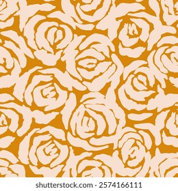 Hand drawn roses seamless pattern. Vintage flowers vector. Romantic floral background for fabric, textiles, clothing, wallpaper, wall art, wrapping paper, packaging, cover, poster, banner, home decor.