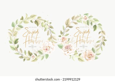 handgezeichneter Rosenkranz und Rahmenhintergrund
