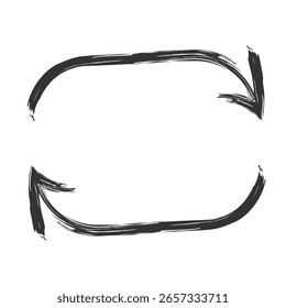 Hand drawn rotating arrow illustration