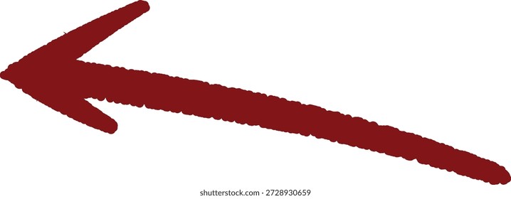 Hand drawn rough brush stroke left arrow vector