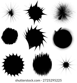 Dibujado a mano círculos ásperos Arte vectorial negro