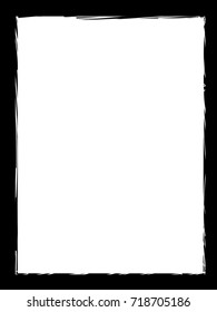 Hand drawn rough ink grunge style empty frame with copy space