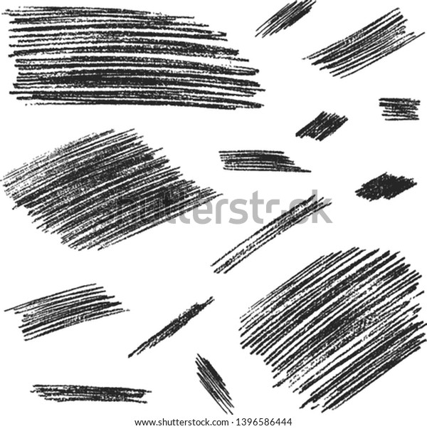 Hand drawn rough pencil scribbles.
Edge torn texture. Vector isolated grunge stroke
frames.