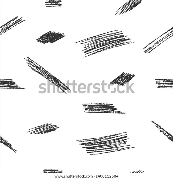 Hand drawn rough pencil scribbles seamless
pattern. Edge torn texture. Vector isolated grunge stroke
background for wrapping
paper.
