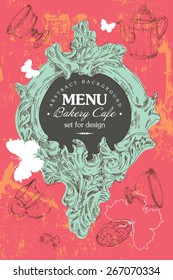 hand drawn rough simple cuisine food sketches. background for cafe menu