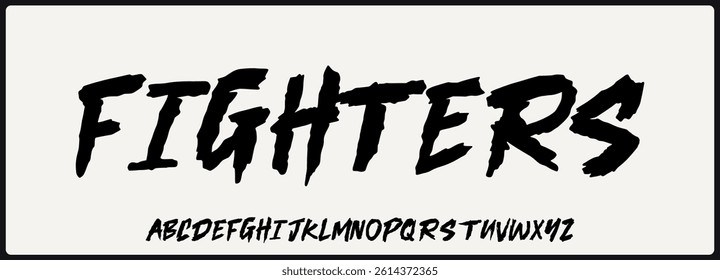 Hand drawn rough vector font. Uppercase and number with grunge style.