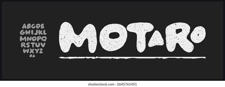 Hand drawn rough vector font. Uppercase alphabet with texture and variation.