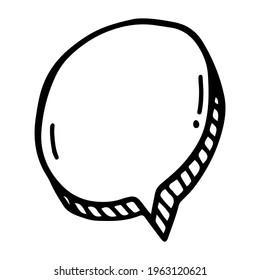 hand drawn round balloon in doodle style isolated
