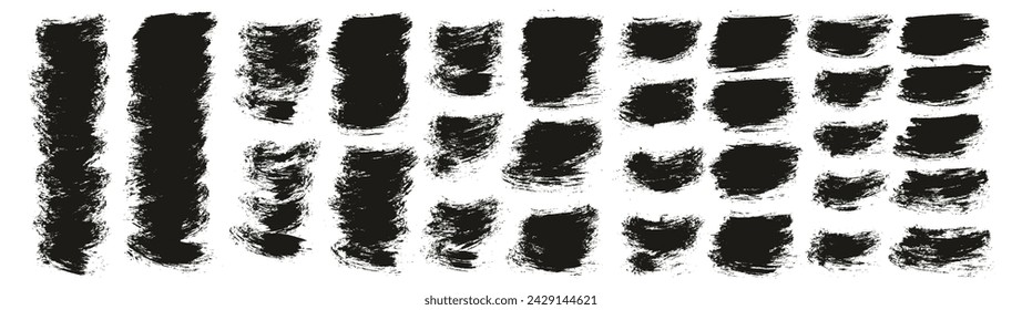 Hand Drawn Round Brush Thin Short Background Artist Brush High Detail Abstract Vector Background Set 