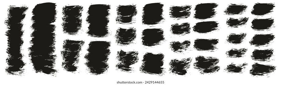 Hand Drawn Round Brush Thin Short Background Artist Brush High Detail Abstract Vector Background Set 
