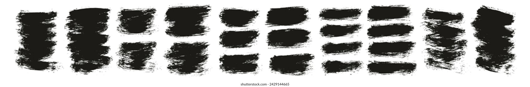 Hand Drawn Round Brush Thin Short Background Artist Brush High Detail Abstract Vector Background Set 