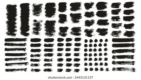 Hand Drawn Round Brush Thin Short Background And Straight Lines Mix Artist Brush High Detail Abstract Vector Background MEGA Mix Set 