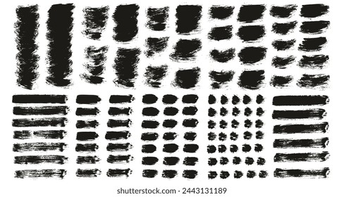 Hand Drawn Round Brush Thin Short Background And Straight Lines Mix Artist Brush High Detail Abstract Vector Background MEGA Mix Set 