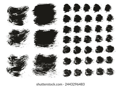 Hand Drawn Round Brush Thin Short Background And Straight Lines Mix Artist Brush High Detail Abstract Vector Background Mix Set 