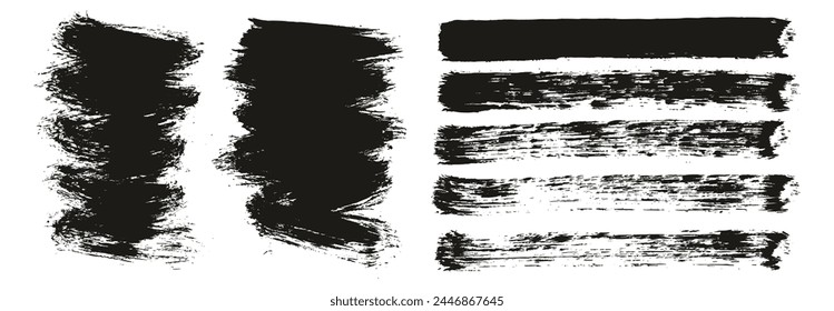 Hand Drawn Round Brush Thin Short Background And Straight Lines Mix Artist Brush High Detail Abstract Vector Background Mix Set 