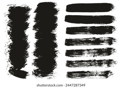 Cepillo Redondo Dibujado A Mano Fondo Corto Delgado Y Líneas Rectas Mezcla Pincel De Artista Alto Detalle Abstractas Fondo De Vector Conjunto De Mezcla 