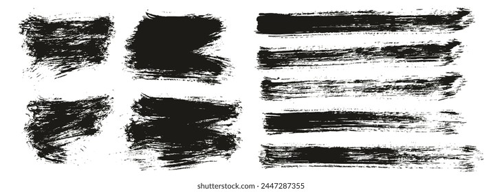 Hand Drawn Round Brush Thin Short Background And Straight Lines Mix Artist Brush High Detail Abstract Vector Background Mix Set 