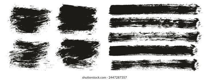 Hand Drawn Round Brush Thin Short Background And Straight Lines Mix Artist Brush High Detail Abstract Vector Background Mix Set 