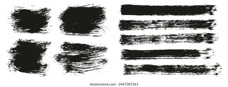 Hand Drawn Round Brush Thin Short Background And Straight Lines Mix Artist Brush High Detail Abstract Vector Background Mix Set 