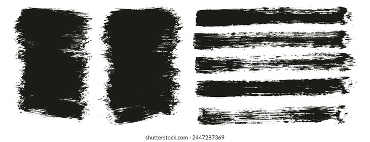 Hand Drawn Round Brush Thin Short Background And Straight Lines Mix Artist Brush High Detail Abstract Vector Background Mix Set 