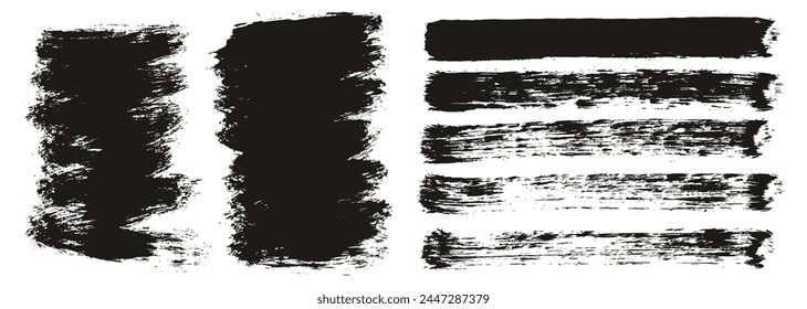 Hand Drawn Round Brush Thin Short Background And Straight Lines Mix Artist Brush High Detail Abstract Vector Background Mix Set 