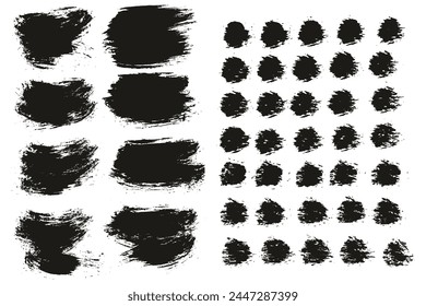 Hand Drawn Round Brush Thin Short Background And Straight Lines Mix Artist Brush High Detail Abstract Vector Background Mix Set 