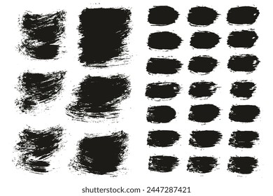 Cepillo Redondo Dibujado A Mano Fondo Corto Delgado Y Líneas Rectas Mezcla Pincel De Artista Alto Detalle Abstractas Fondo De Vector Conjunto De Mezcla 