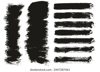 Hand Drawn Round Brush Thin Short Background And Straight Lines Mix Artist Brush High Detail Abstract Vector Background Mix Set 