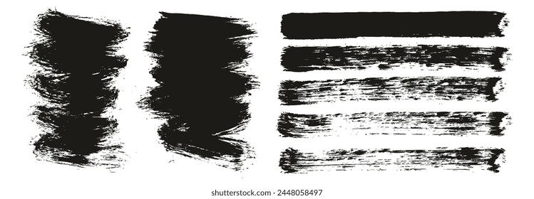 Hand Drawn Round Brush Thin Short Background And Straight Lines Mix Artist Brush High Detail Abstract Vector Background MEGA Mix Set 