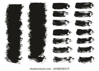 Cepillo redondo dibujado a mano Fondo corto delgado y líneas rectas Mezcla Pincel de artista Alto detalle Fondo de Vector Abstractas MEGA Mix Set 