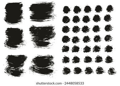 Hand Drawn Round Brush Thin Short Background And Straight Lines Mix Artist Brush High Detail Abstract Vector Background MEGA Mix Set 