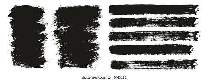 Hand Drawn Round Brush Thin Short Background And Straight Lines Mix Artist Brush High Detail Abstract Vector Background MEGA Mix Set 