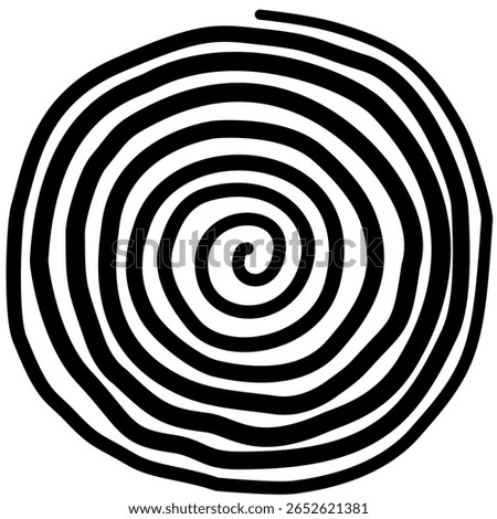 hand drawn round circles spiral line art isolated on white background