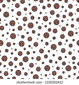 hand drawn round cones seamless pattern vector