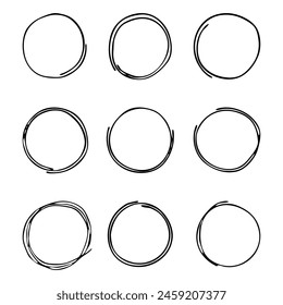 Hand drawn round doodles for text.Vector design elements.