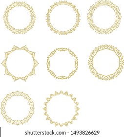 Hand drawn round frame 8 Set
circle doodle retro gold 
