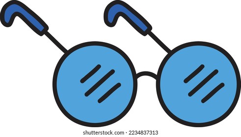 Hand Drawn round glasses illustration isolated on background