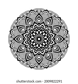 Hand Drawn Round Line Art Ornament Pattern Mandala Design	
