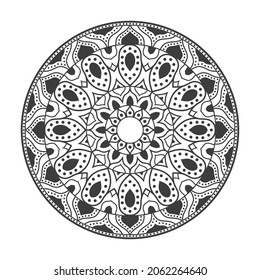 Hand drawn round mandala vector elements for coloring page