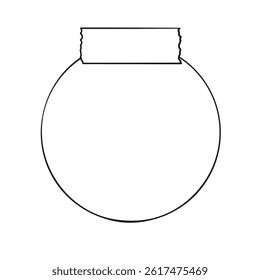 Hand drawn round memo paper sheet, sticky note, reminder, to do list, sticky tape. Bullet journal elements in line art doodle style.