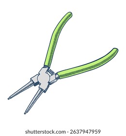 Hand Drawn Round Nose Pliers Illustration