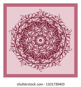 Hand drawn round ornament abstract